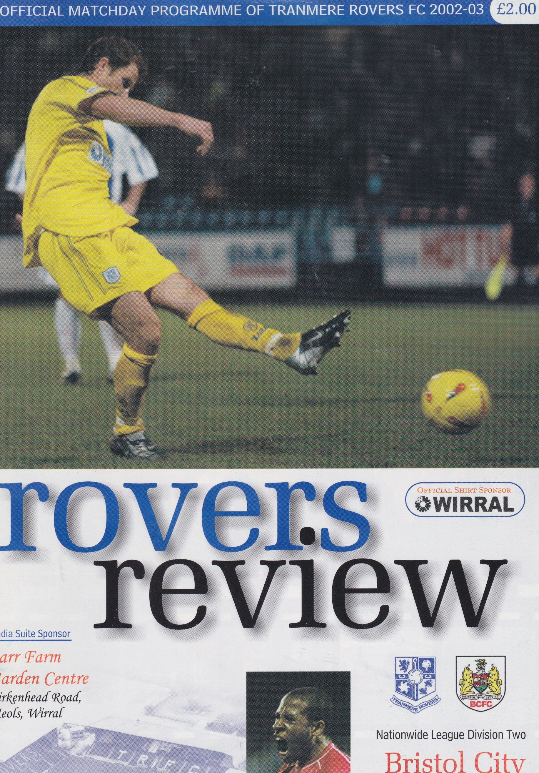 Tranmere Rovers v Bristol City match programme